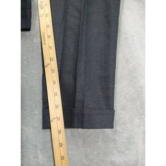 Eileen Fisher Pants Womens 10 Gray Wool Slim Taper Leg Trouser Cuffed Stretch - Picture 5 of 9